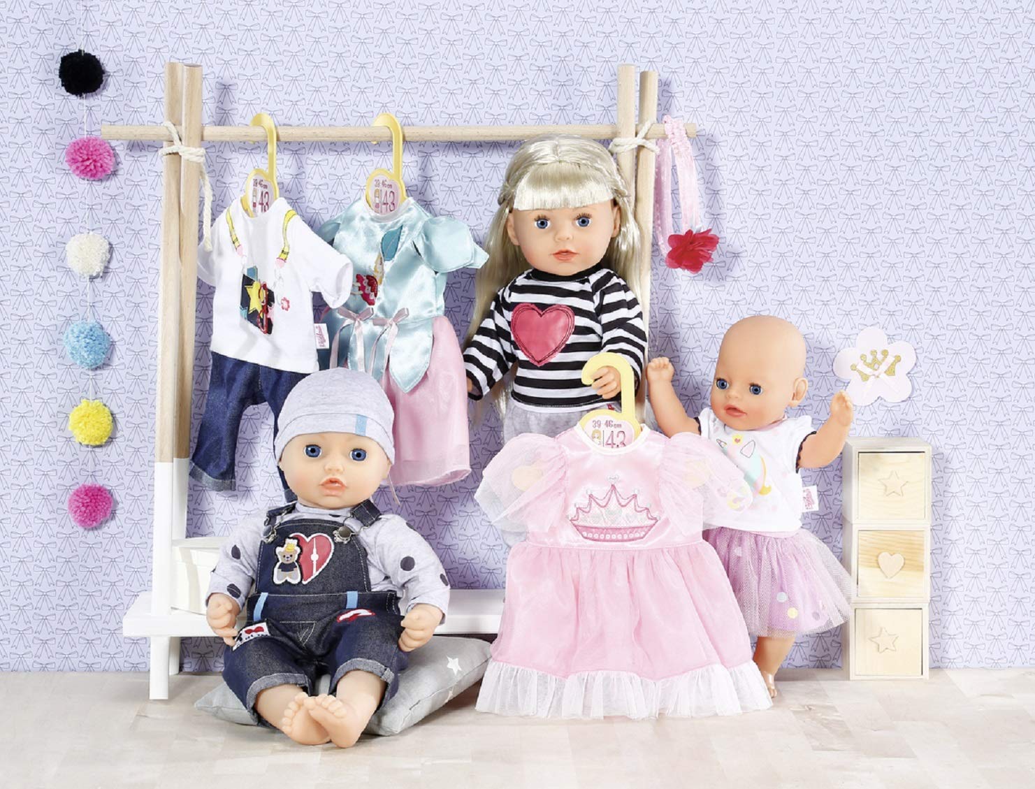 baby-born-dolly-moda-prinzessin-kleid-rosa-mit-t-ll-f-r-39-46-cm-puppen image 4