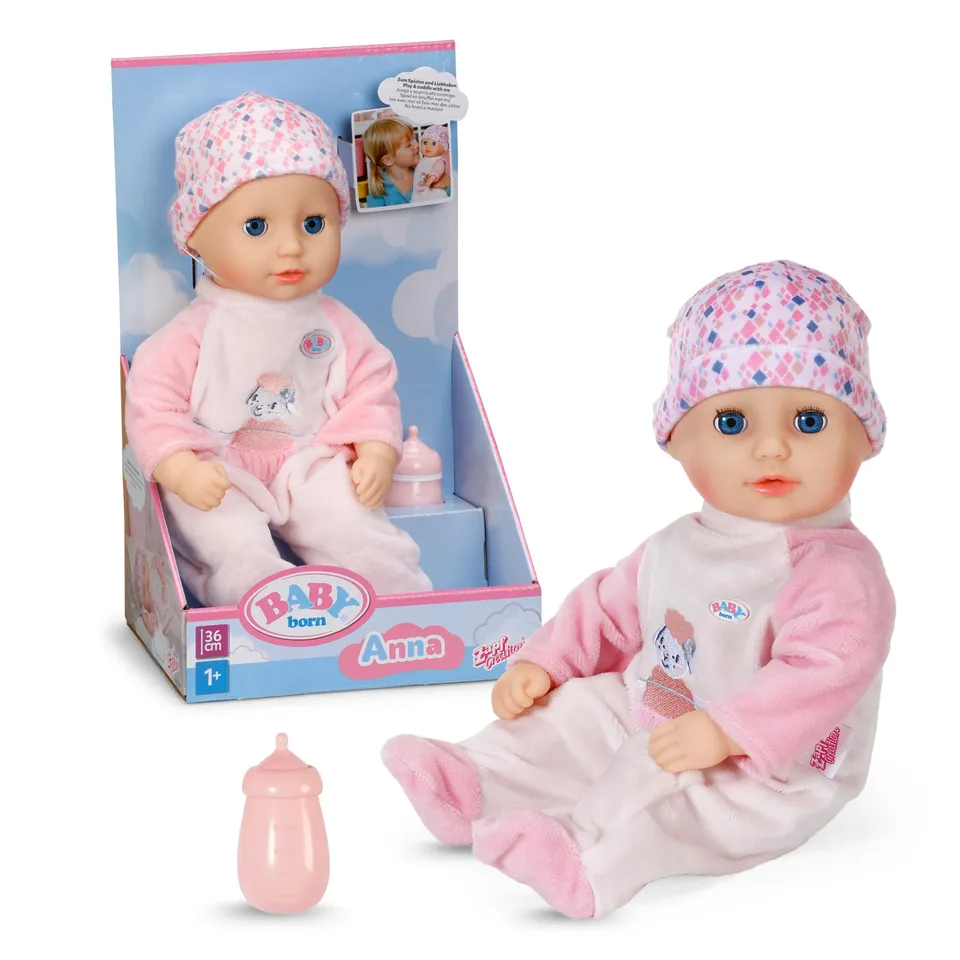 baby-born-anna-rose-36-cm-stoffpuppe-mit-schlafaugen-und-fl-schchen image 1