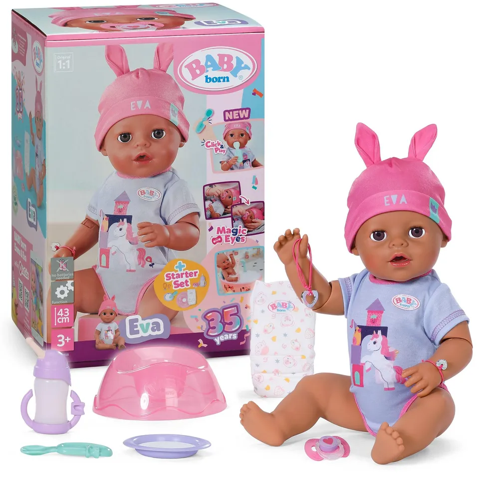 baby-born-eva-43-cm-babypuppe-mit-click-play-10-funktionen image 1