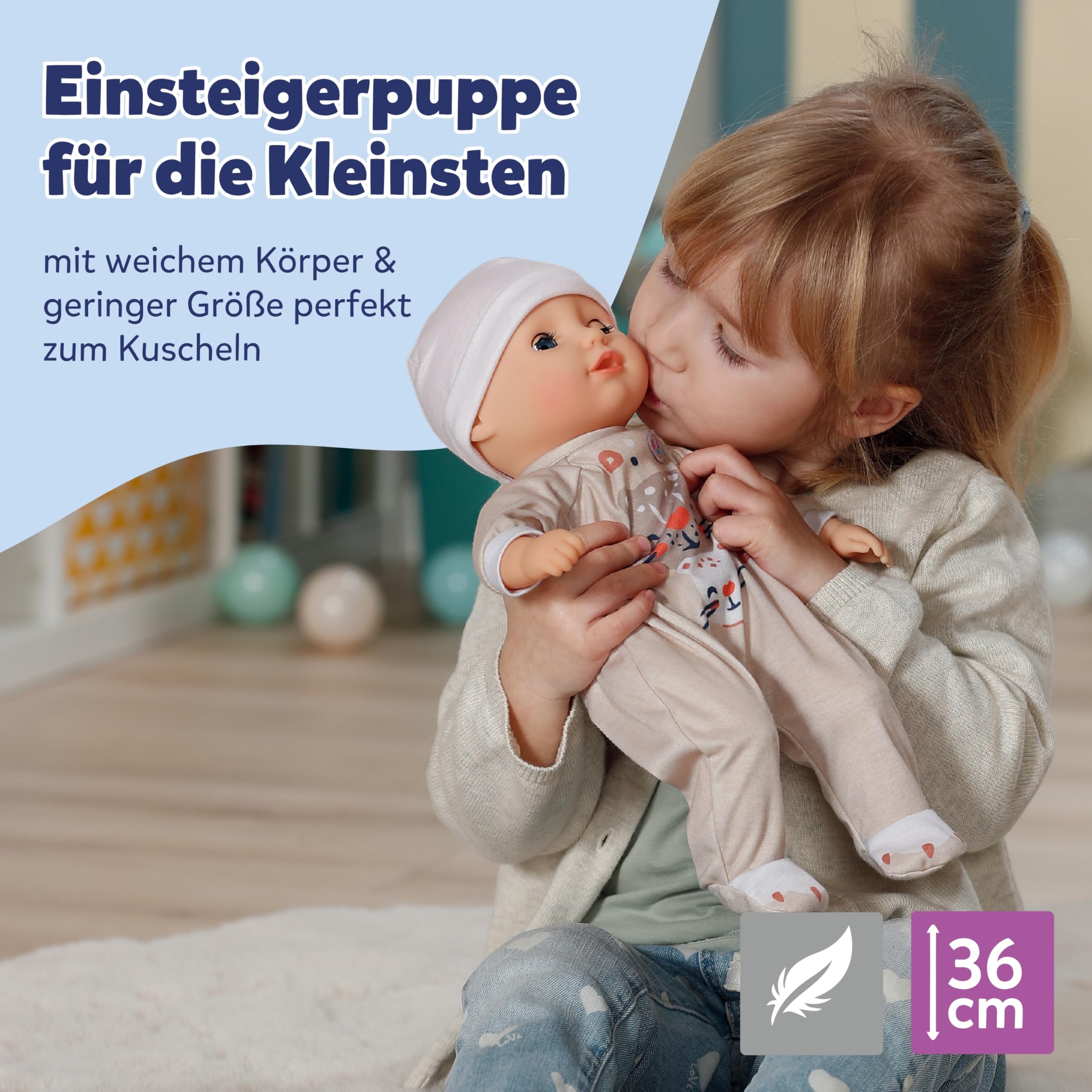 baby-born-anna-36-cm-babypuppe-mit-stoffk-rper-schlafaugen-und-fl-schchen image 3