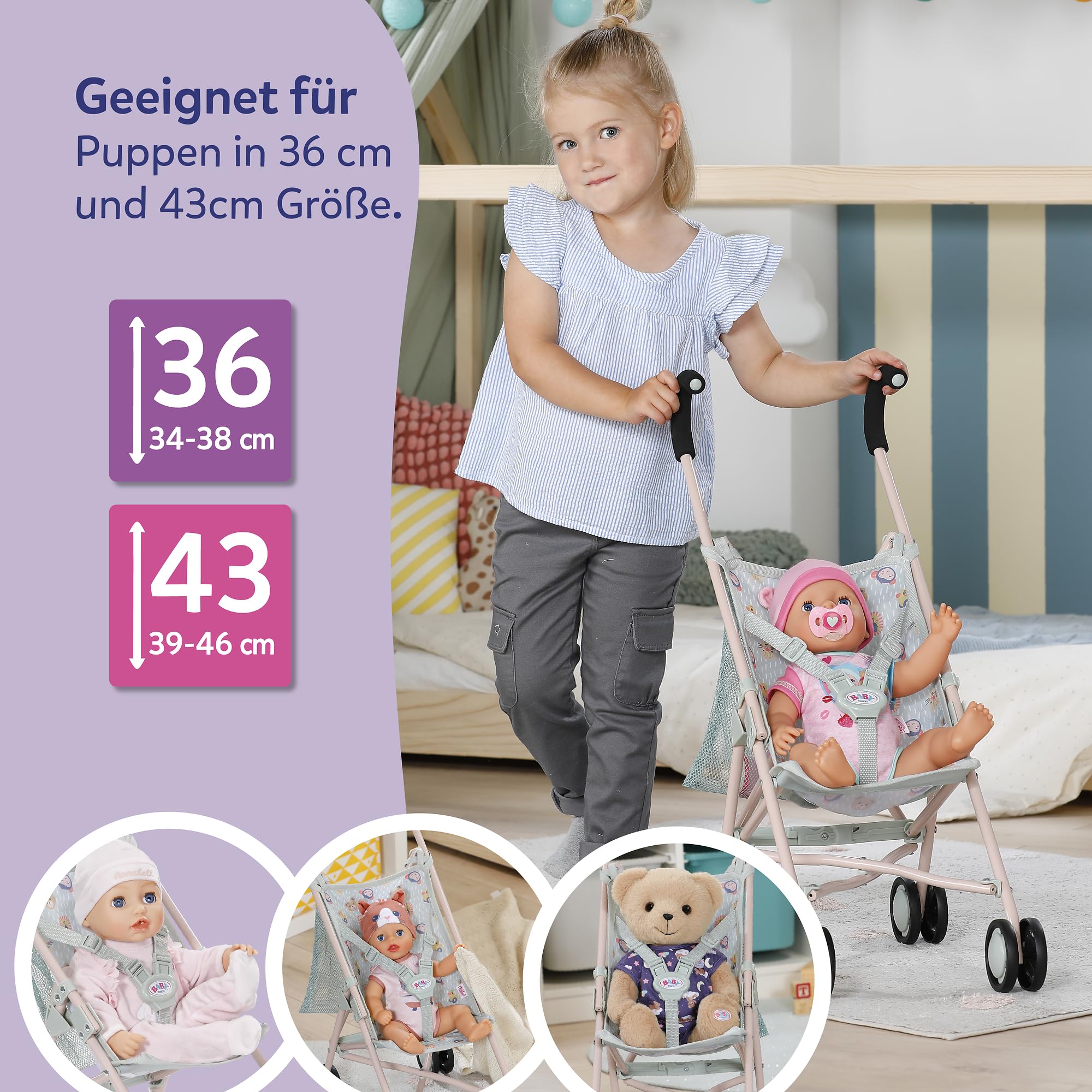 baby-born-puppenwagen-mit-tasche-dschungel-design-faltbar image 8
