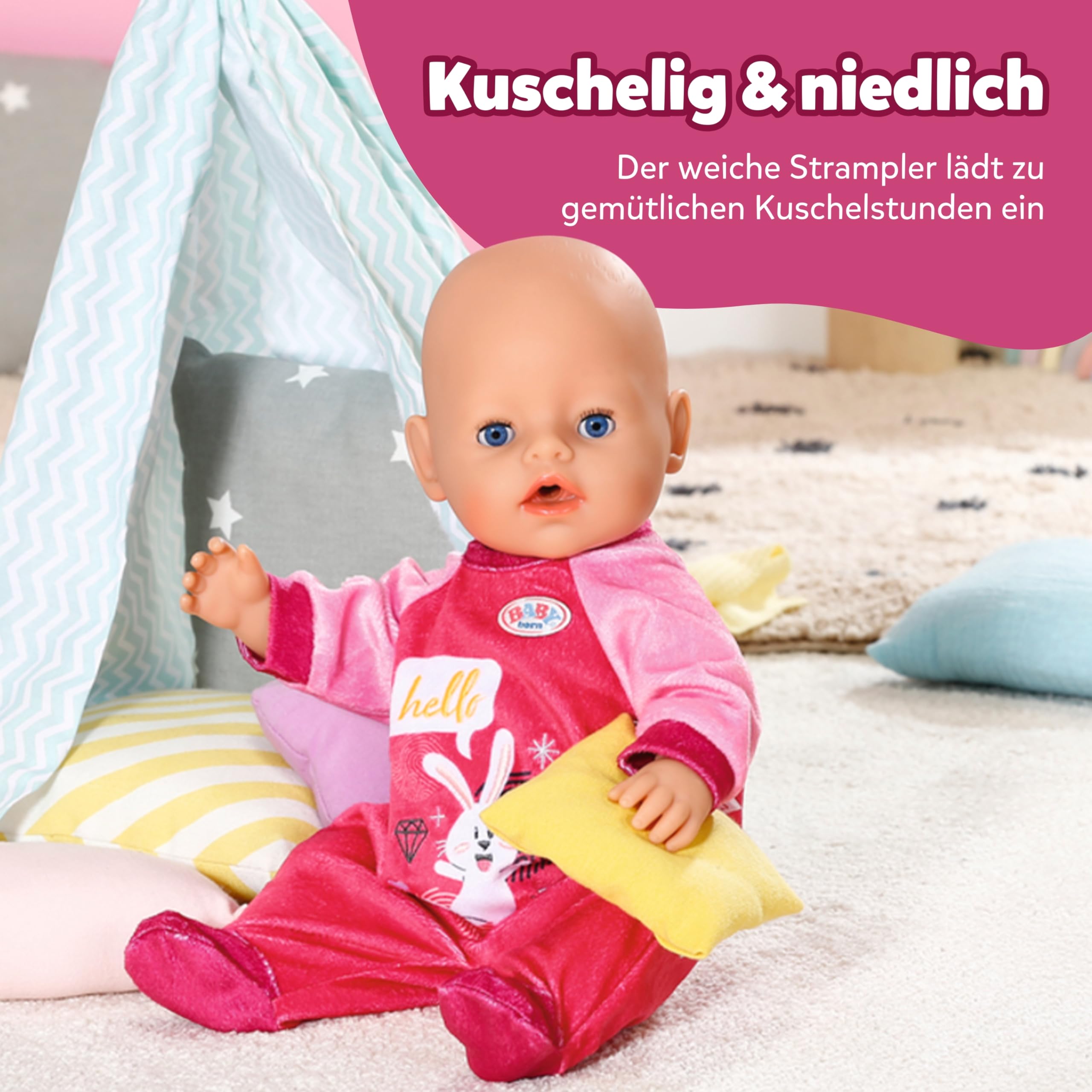 baby-born-strampler-pink-f-r-43-cm-puppen-mit-hase-benno image 3