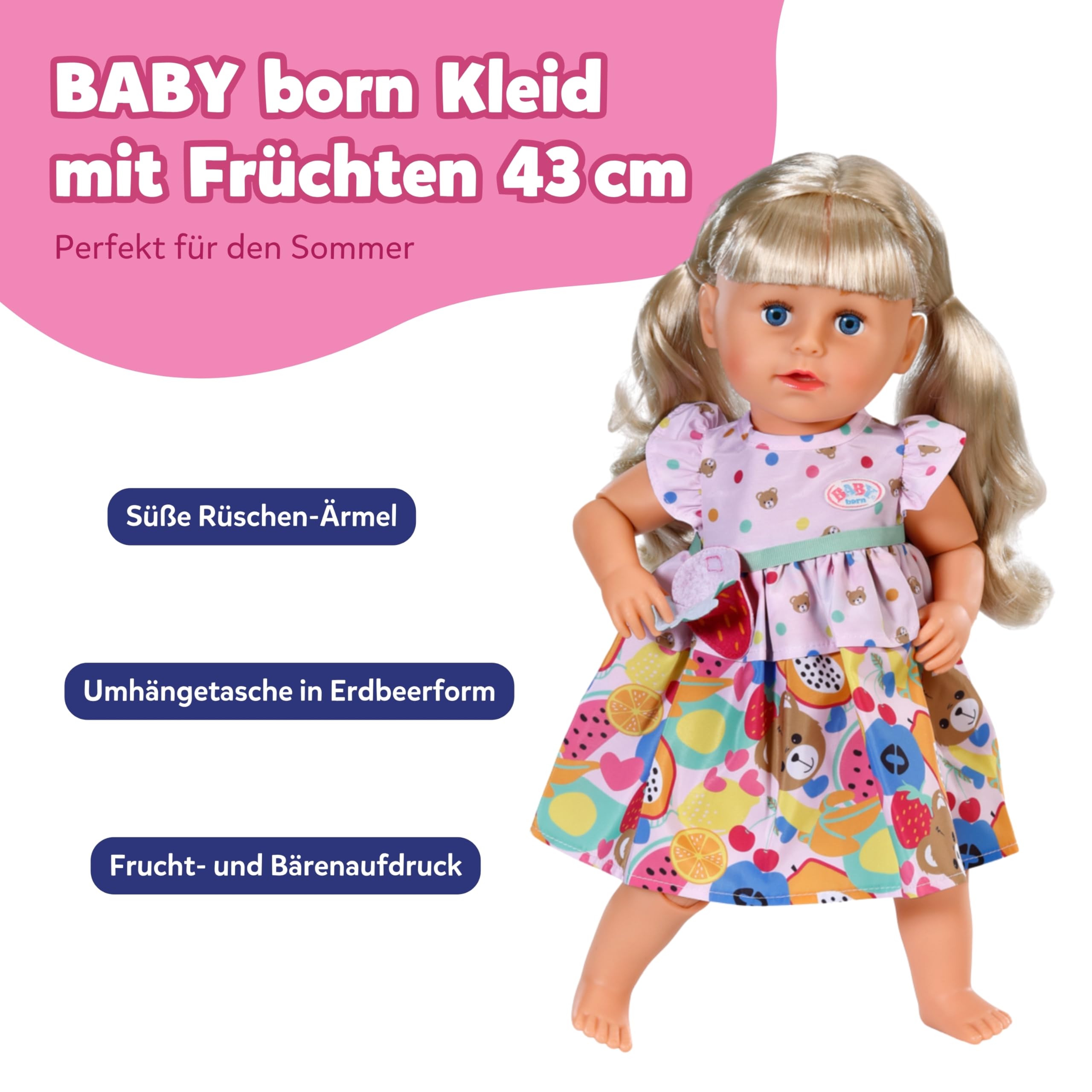 baby-born-kleid-fr-chte-mit-umh-ngetasche-f-r-43-cm-puppen image 2