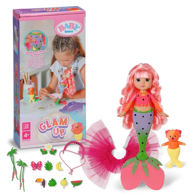baby-born-glam-up-sunshine-meerjungfrauenpuppe-mit-styling-zubeh-r image 1