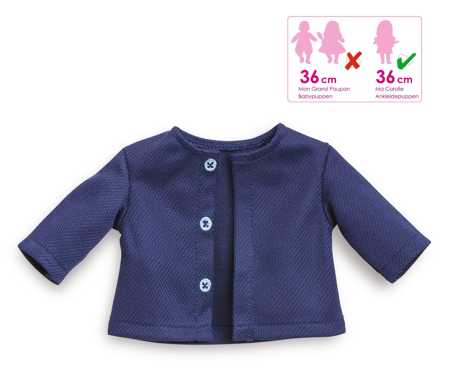 corolle-ma-corolle-blaue-strickjacke-puppenkleidung-f-r-36-cm-puppen image 3