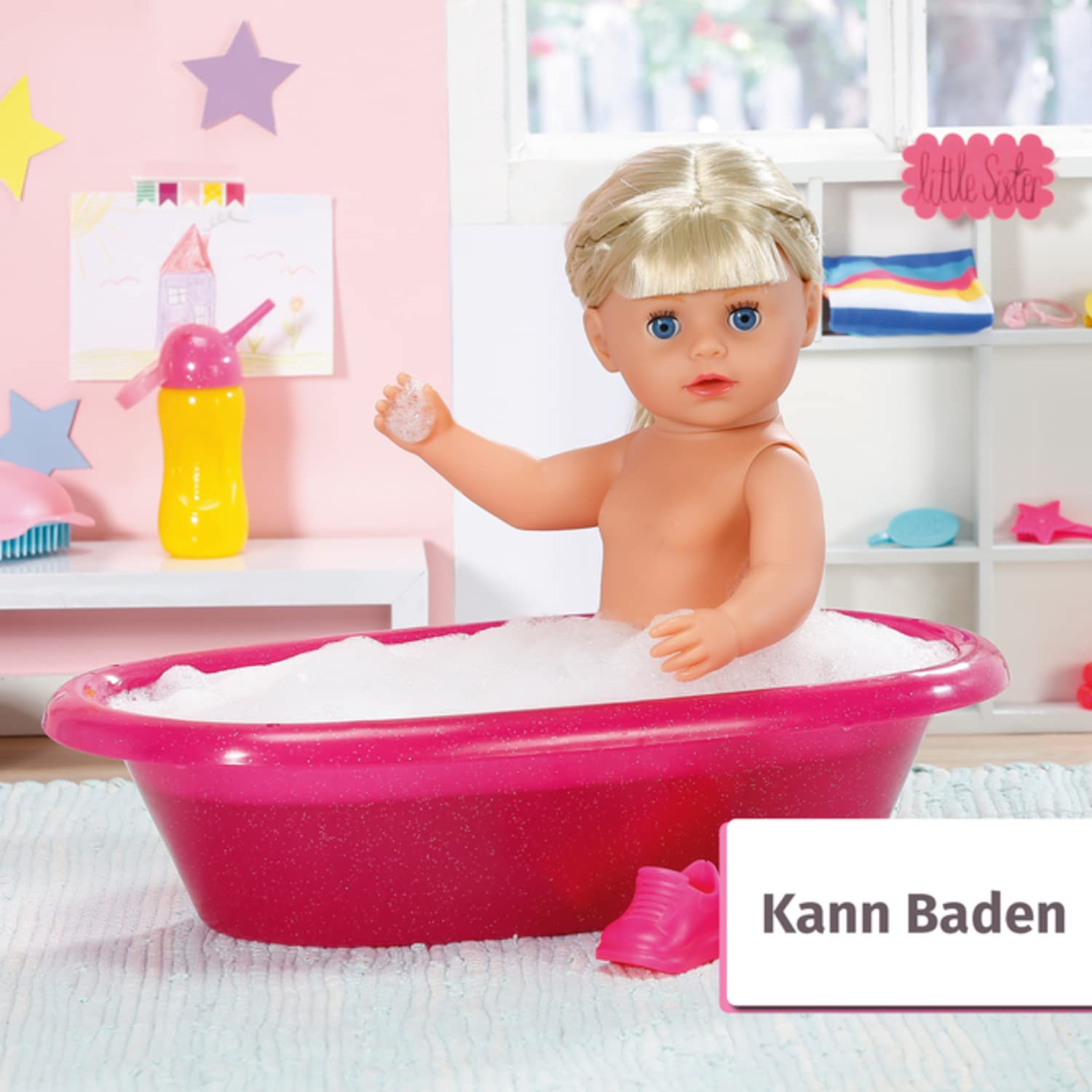 baby-born-kindergarten-little-sister-36-cm-puppe-mit-haaren-und-7-funktionen image 4