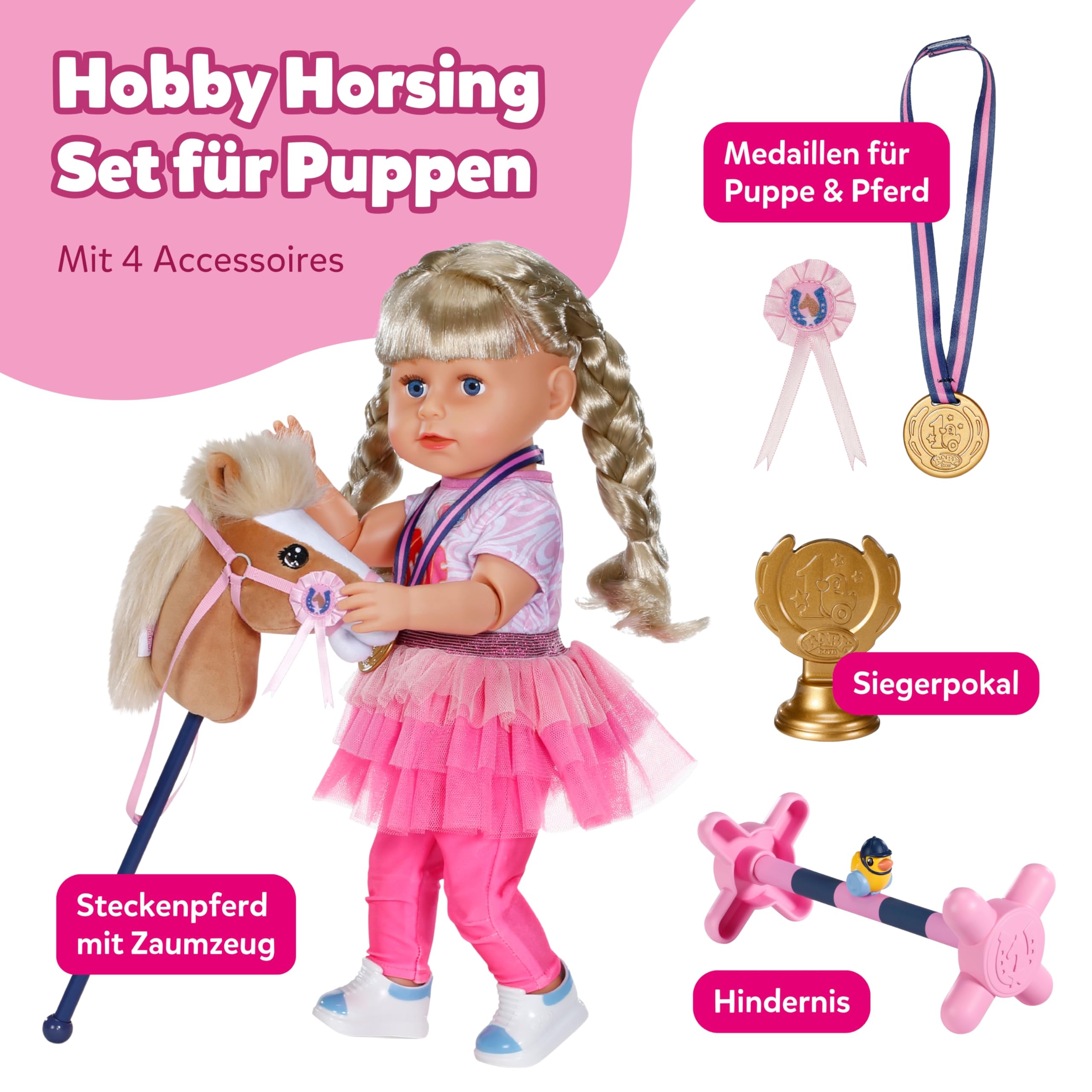 baby-born-hobby-horsing-set-f-r-36-und-43-cm-puppen-mit-steckenpferd image 2