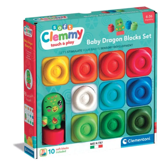 clementoni-clemmy-tryme-box-bausteine-drache-10-st-ck-weiche-baby-bausteine image 1