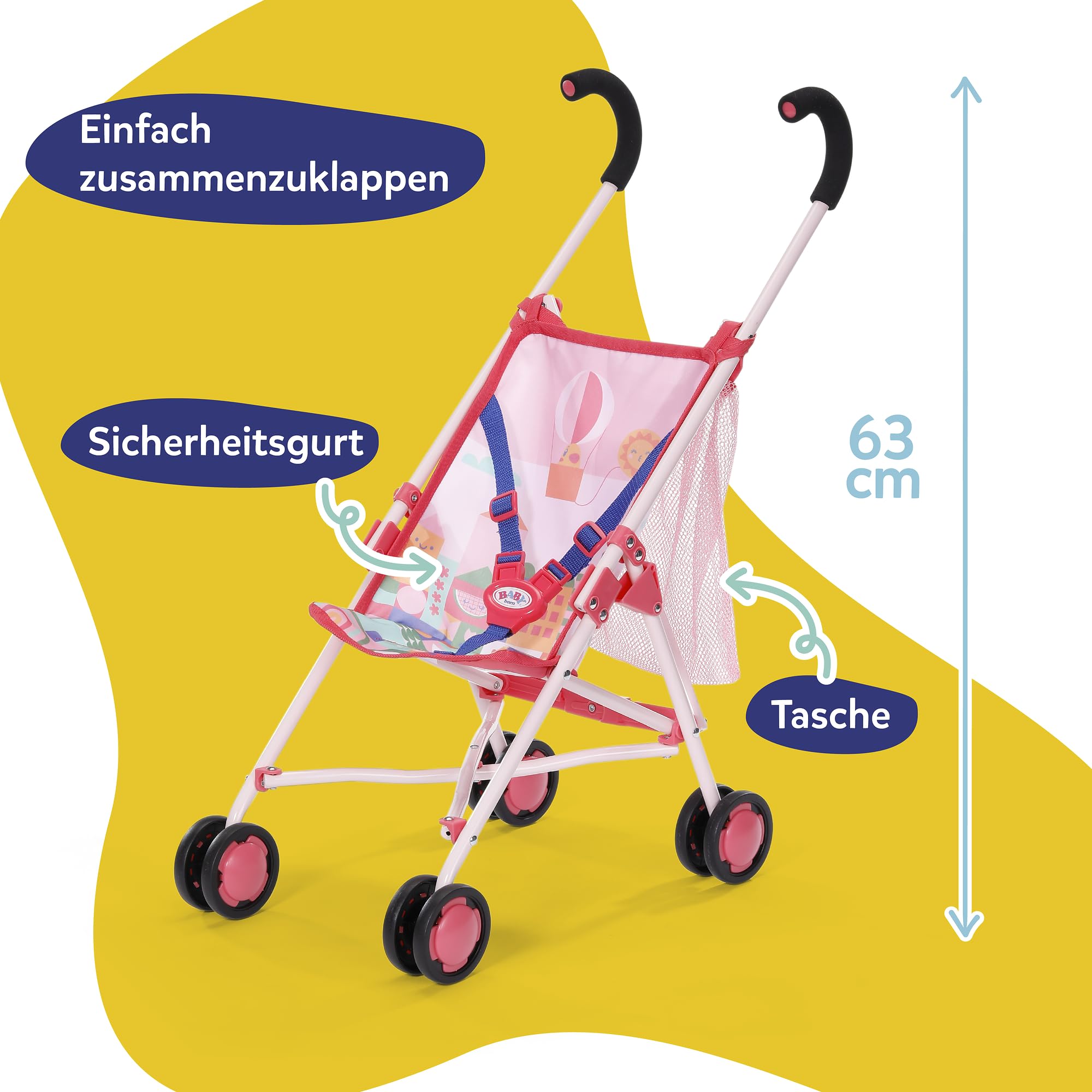 baby-born-puppenwagen-mit-tasche-in-pink-f-r-36-cm-und-43-cm-puppen image 2