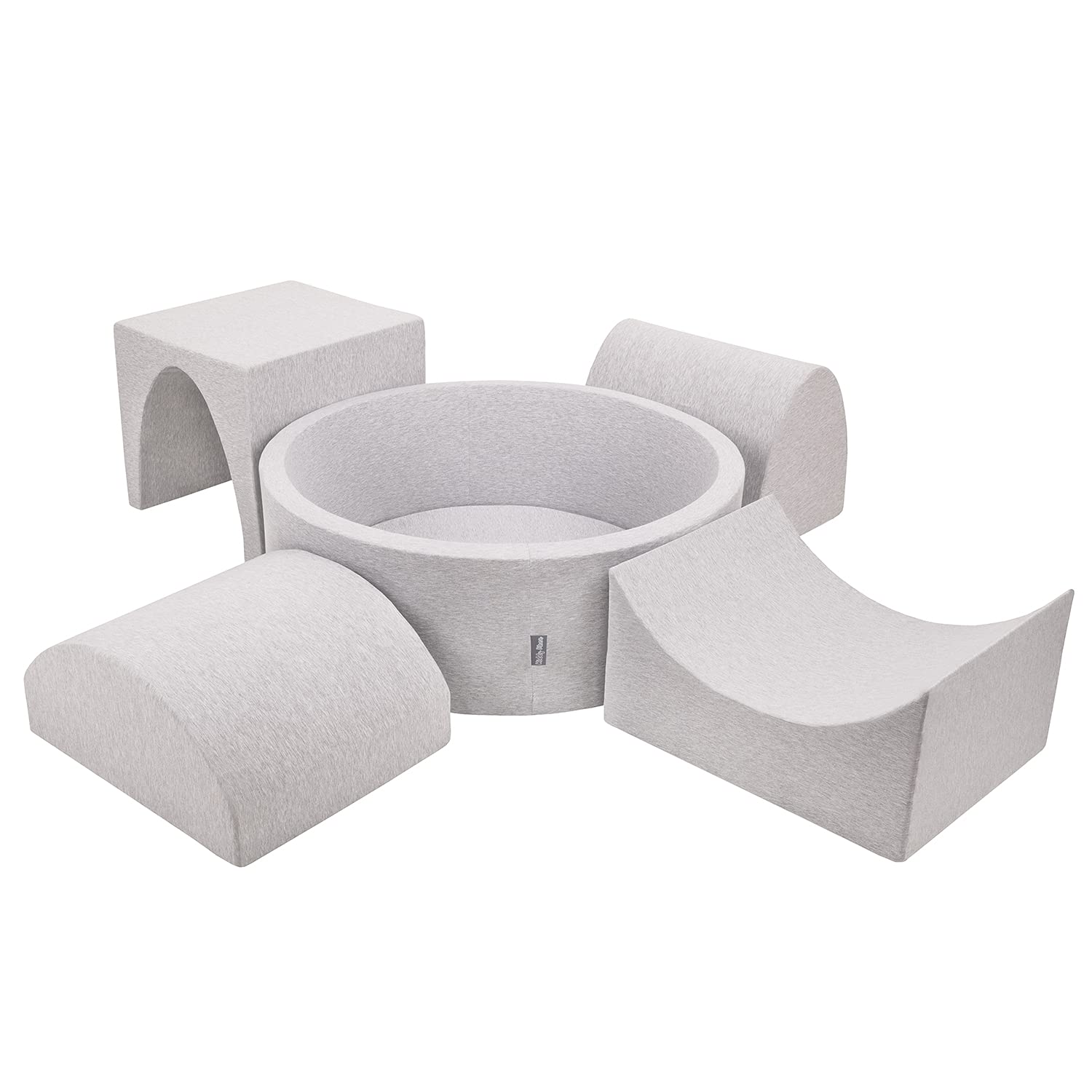 kiddymoon-schaumstoff-spielplatz-mit-rundem-b-llebad-200-b-lle-7-cm-hellgrau-bun image 8