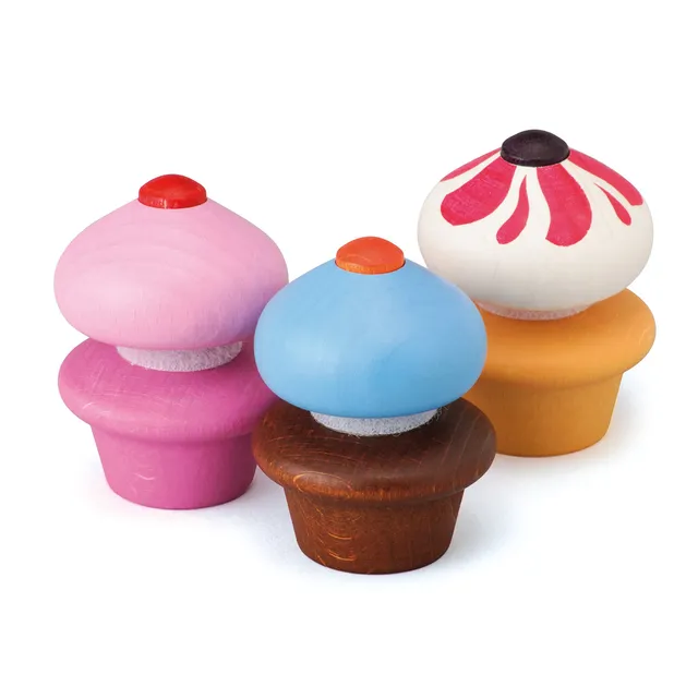erzi-13225-cupcakes-aus-holz-3-teiliges-kaufladenspielzeug image 1