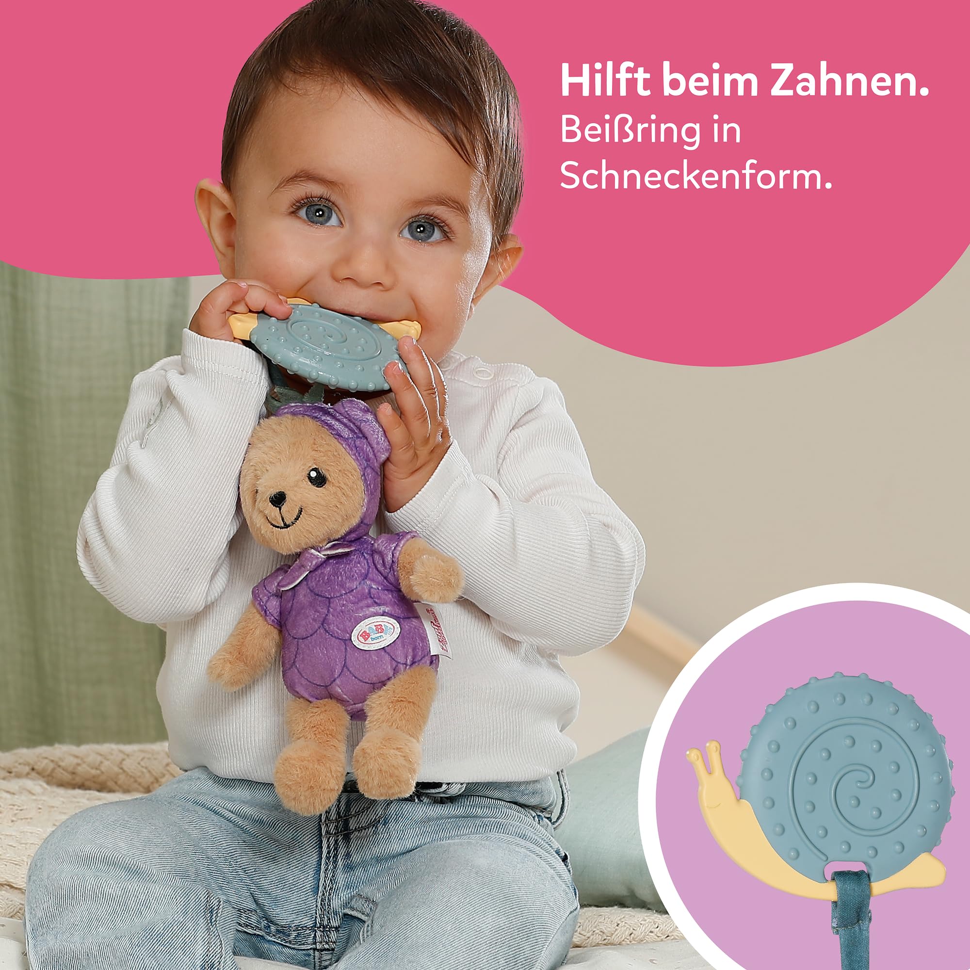 baby-born-for-babies-teddy-blaub-re-18-cm-mit-bei-ring-und-rassel image 3