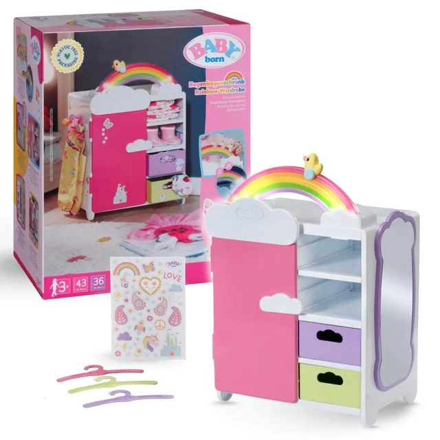 baby-born-regenbogen-kleiderschrank-mit-licht-und-sound image 1