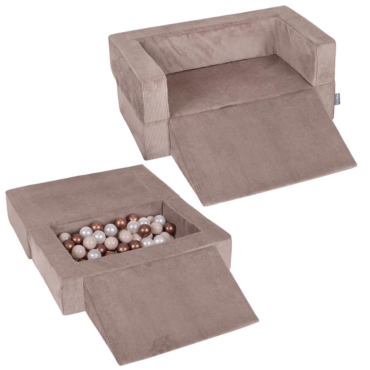 kiddymoon-kindersofa-modular-mit-keil-und-100-b-llen-7cm-gerippter-stoff image 1