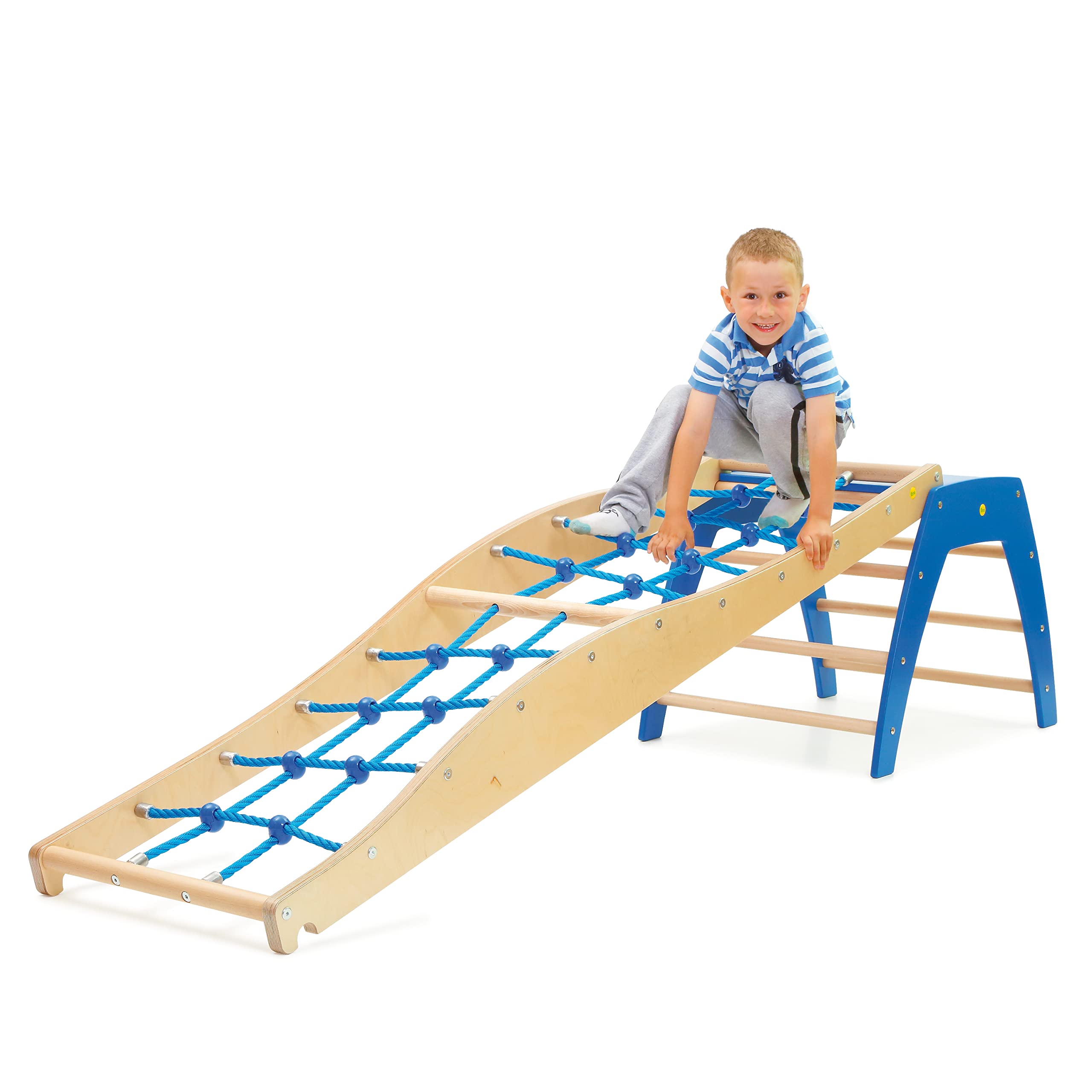 erzi-44487-balancierwelle-netz-kletter-und-balancierbalken-aus-holz-204-cm image 2