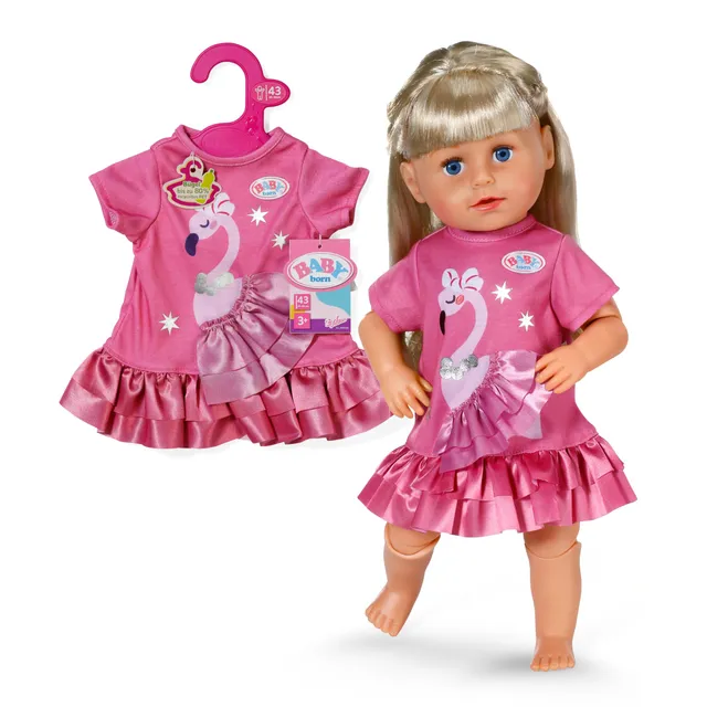 baby-born-flamingokleid-puppenkleid-f-r-43-cm-puppen-in-rosa image 1