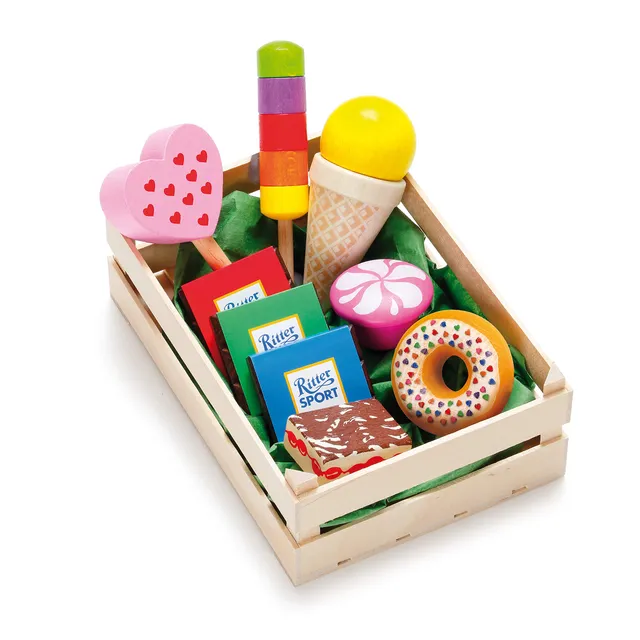 erzi-28135-sortiment-s-waren-aus-holz-kaufladen-10-teilig image 1