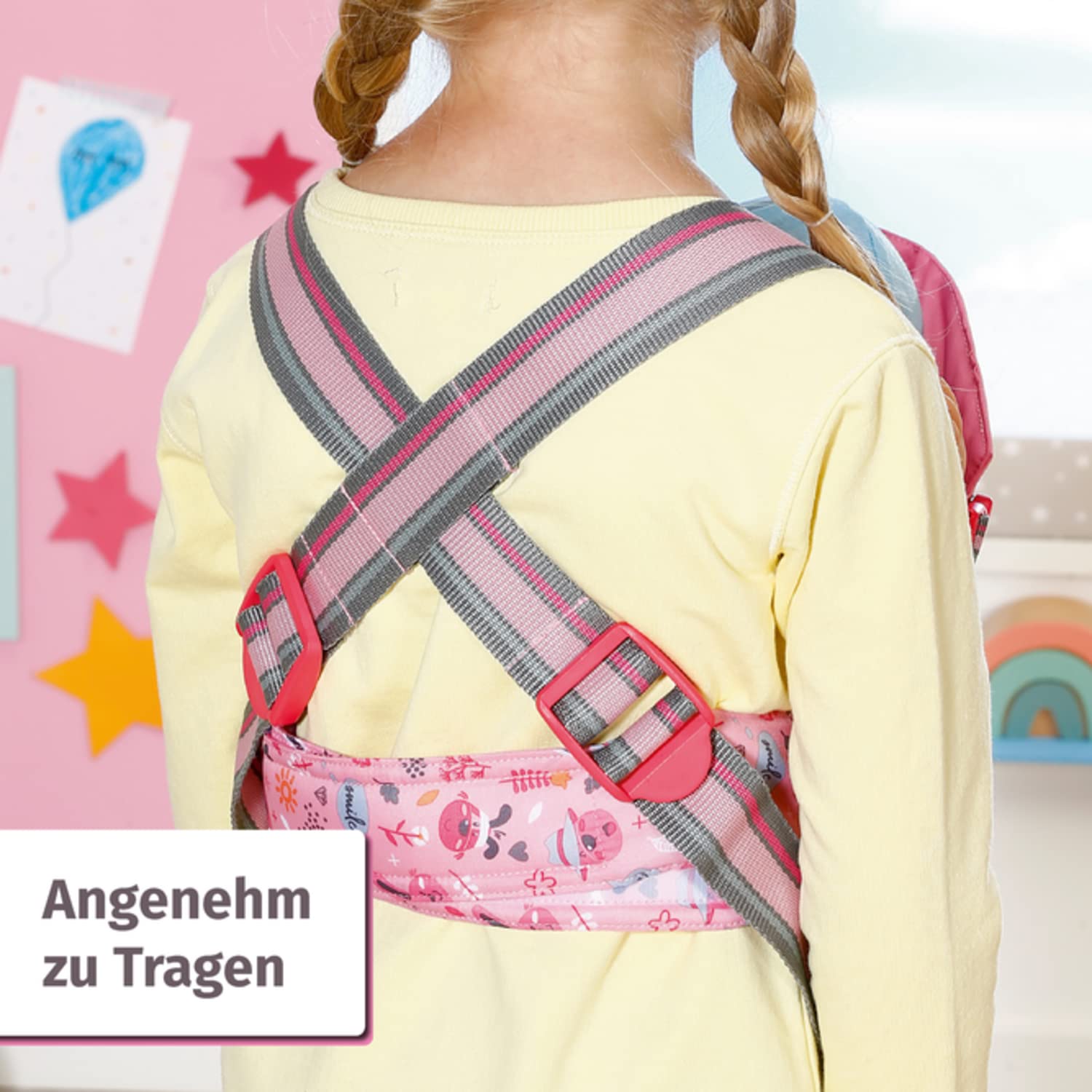 baby-born-babytrage-puppentrage-rosa-grau-f-r-36-cm-und-43-cm-puppen image 5
