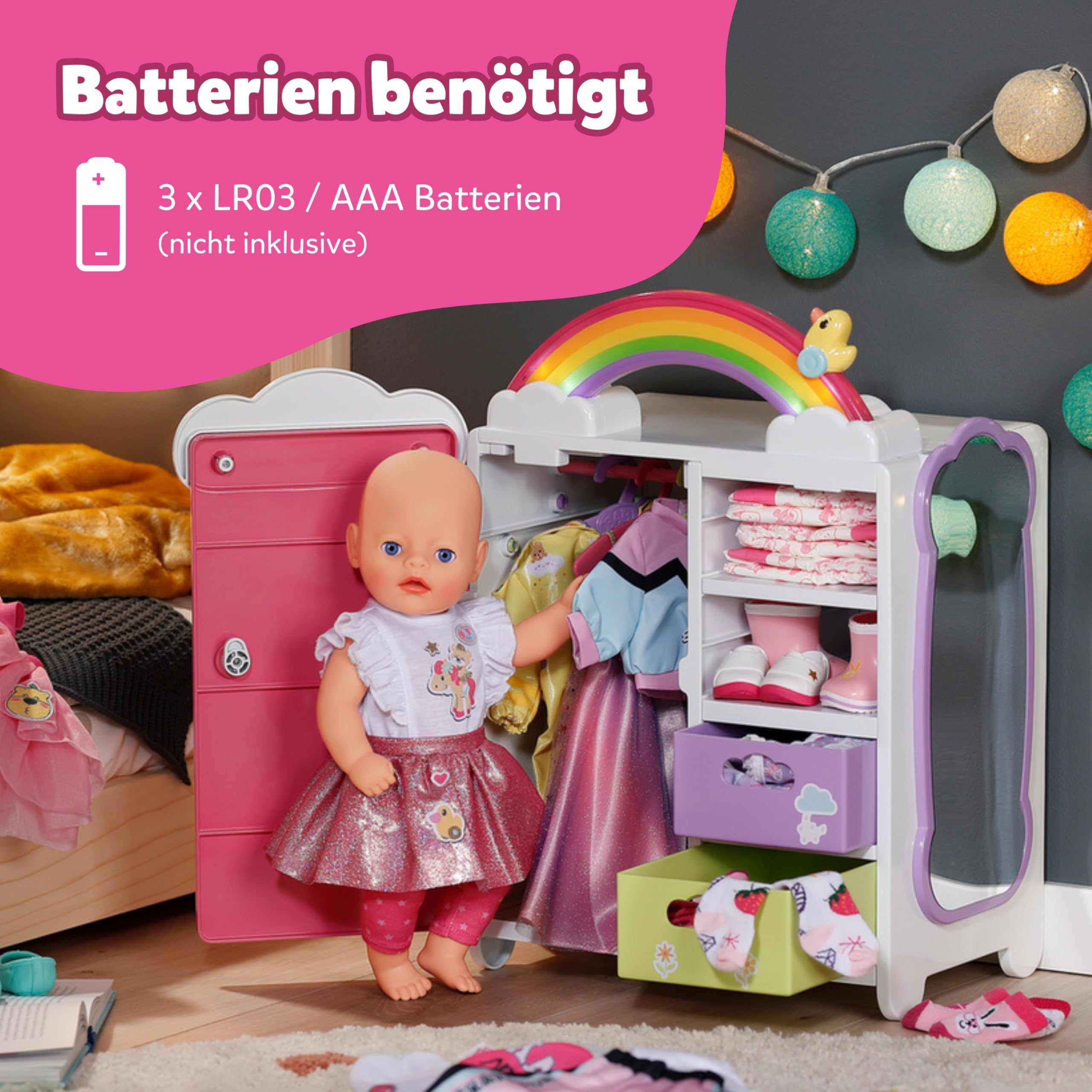 baby-born-regenbogen-kleiderschrank-mit-licht-und-sound image 8