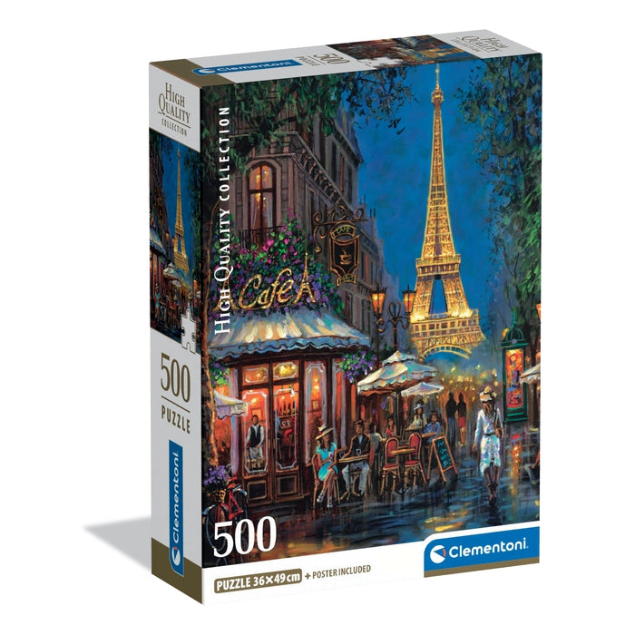 clementoni-night-at-the-eiffel-caf-puzzle-500-teile-49-x-36-cm image 1