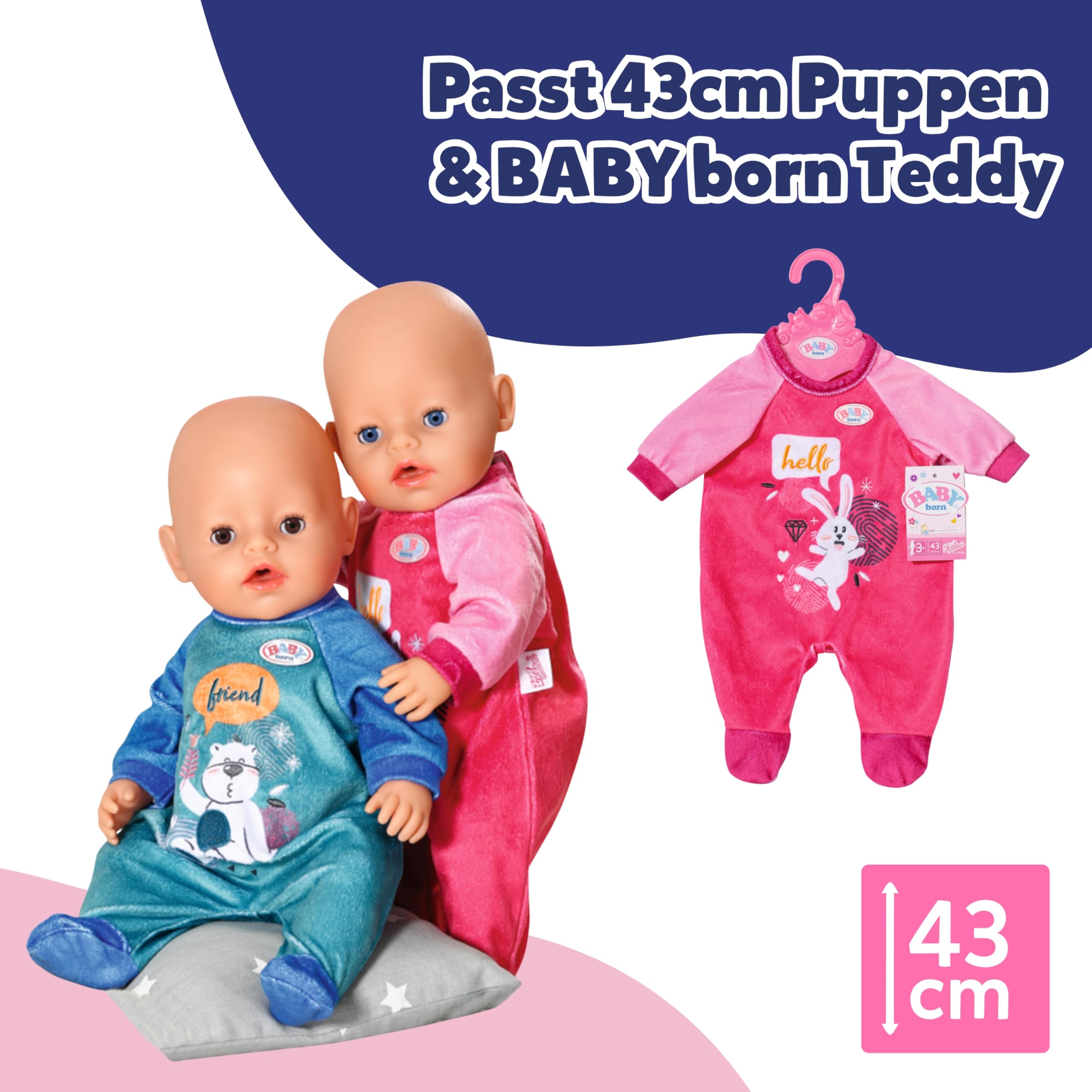 baby-born-strampler-pink-f-r-43-cm-puppen-mit-hase-benno image 4