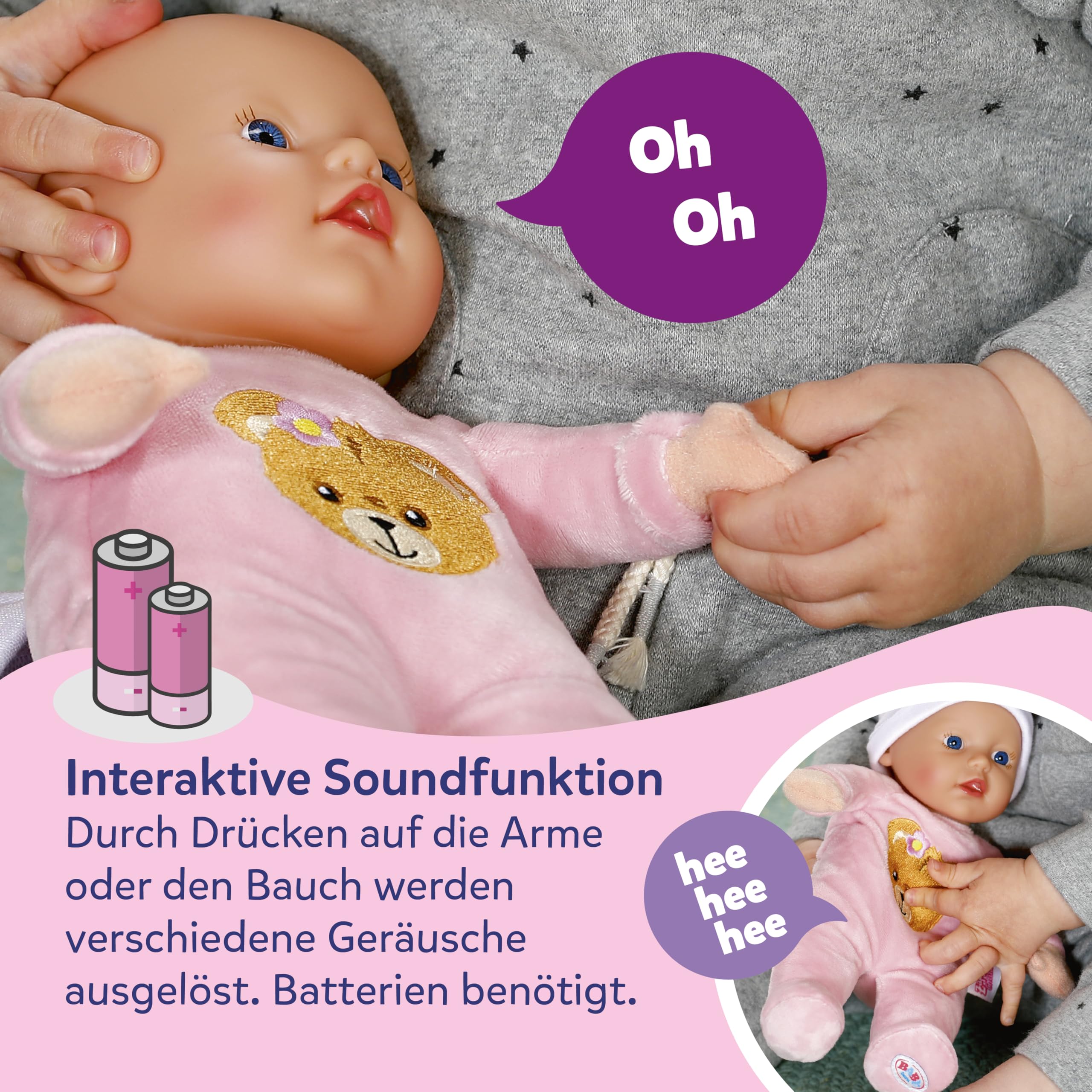 baby-born-interactive-rosie-30-cm-babypuppe-mit-6-soundfunktionen-inkl-fl-schche image 5