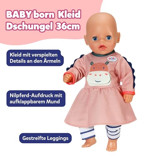 baby-born-kleid-dschungel-36-cm-mit-leggings-hippo-motiv image 8