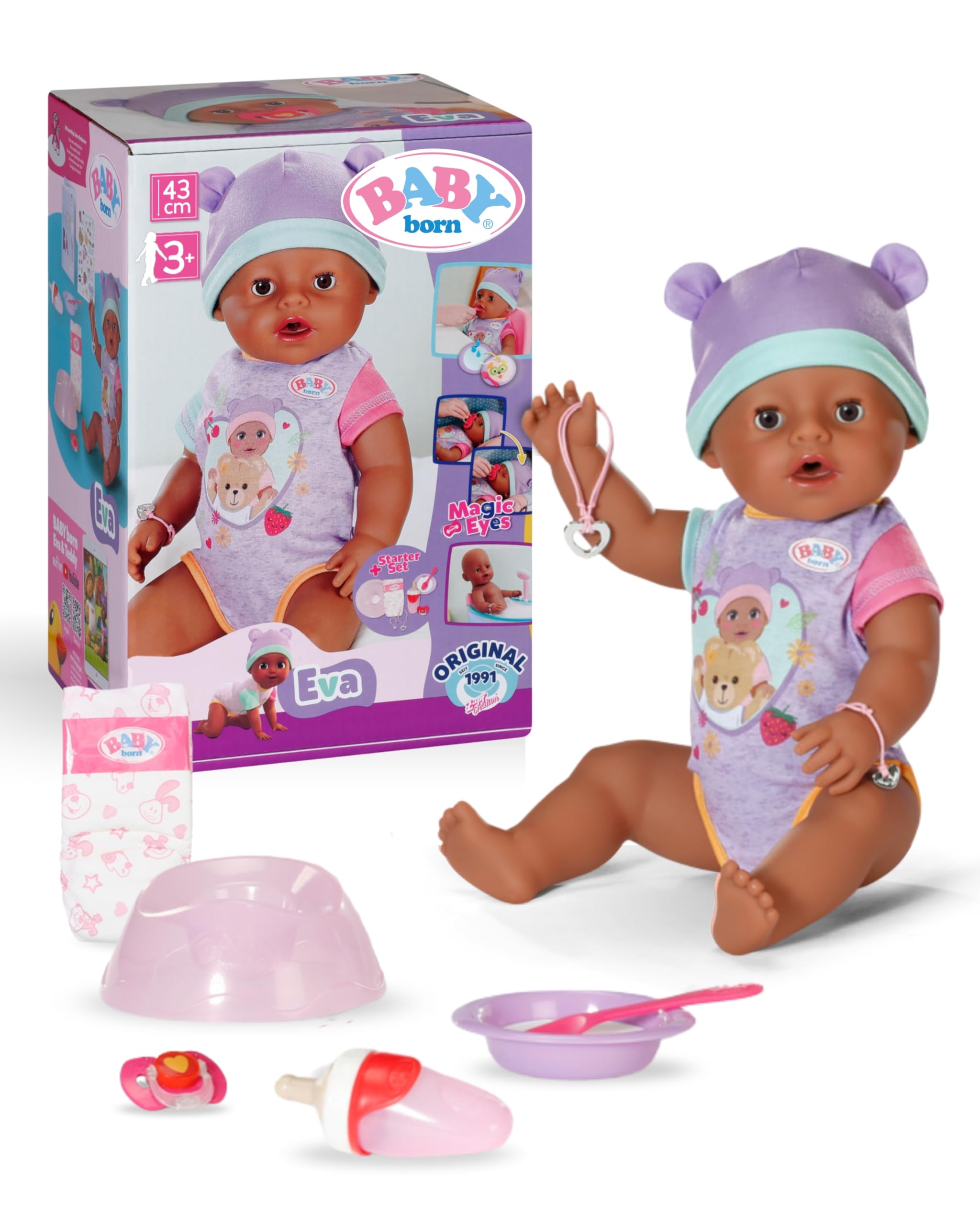 baby-born-eva-43cm-babypuppe-mit-10-funktionen-ohne-batterien image 1