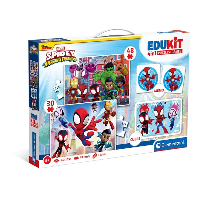 clementoni-education-edukit-4-in-1-spidey-und-seine-freunde-spielesammlung image 1