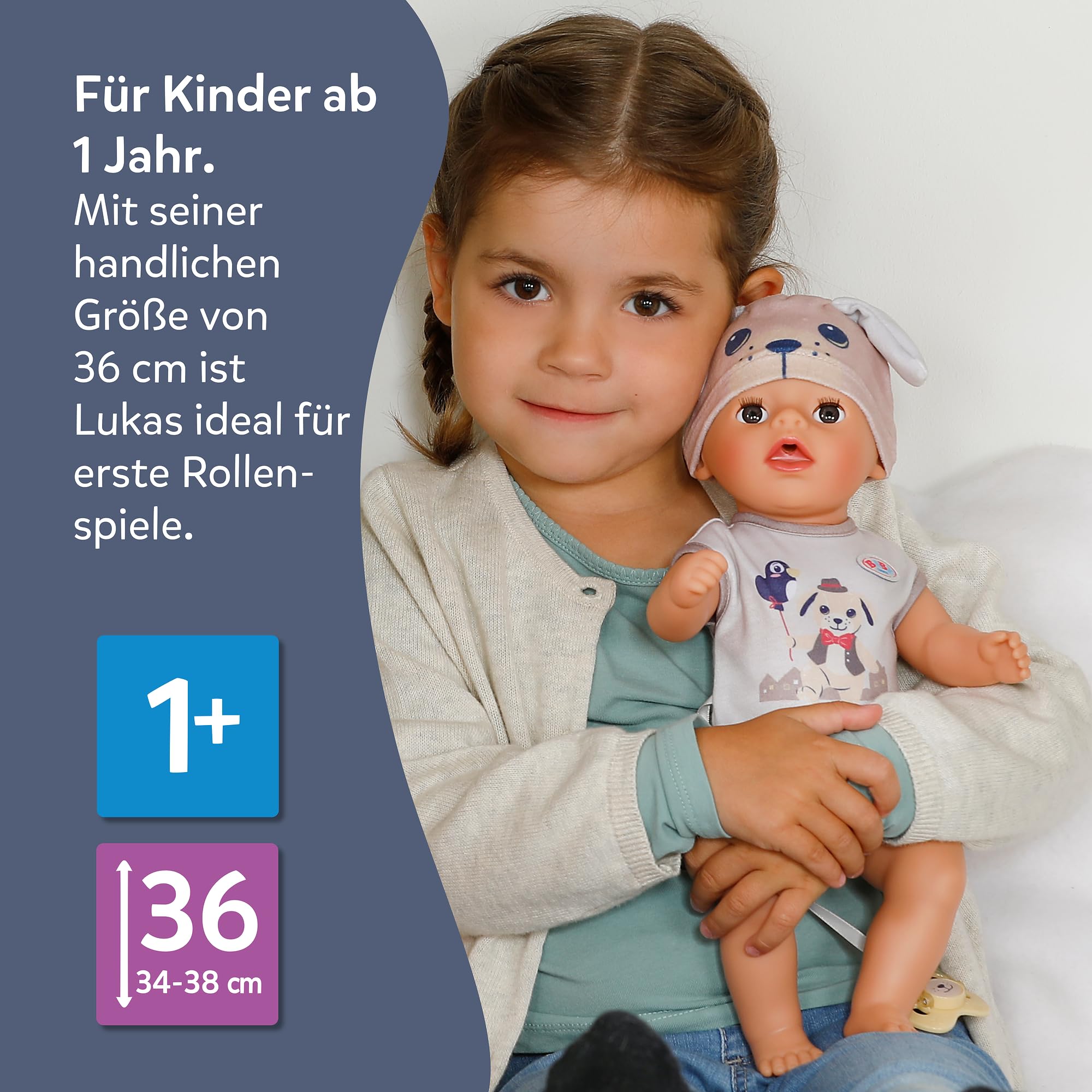 baby-born-lukas-36-cm-babypuppe-im-hunde-strampler-mit-7-funktionen image 7