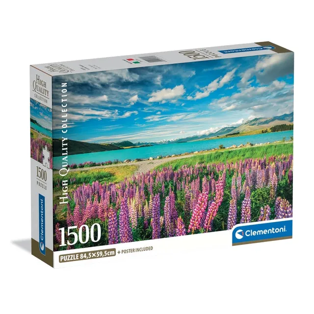 clementoni-puzzle-lupins-at-lake-tekapo-1500-teile-panorama image 1