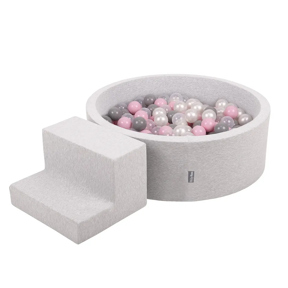 kiddymoon-spielplatz-aus-schaumstoff-mit-b-llebad-100-b-lle-hellgrau-perle-grau- image 1