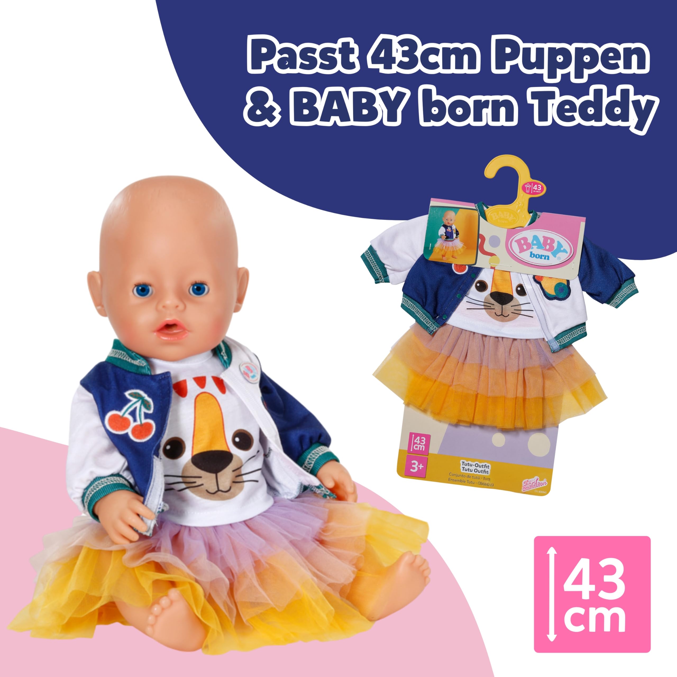 baby-born-tutu-outfit-f-r-43-cm-puppen-mit-t-llrock-und-jacke image 5