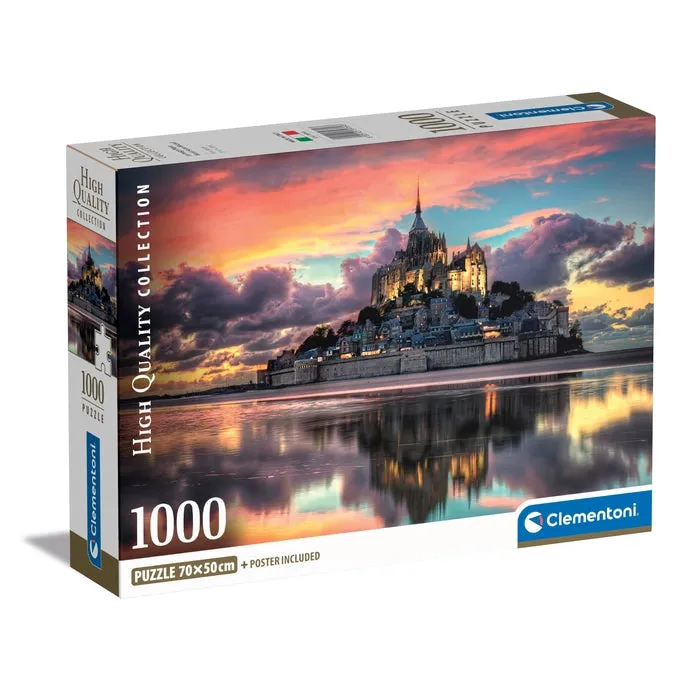 clementoni-puzzle-le-magnifique-mont-saint-michel-1000-teile-panorama-70-x-50-cm image 1