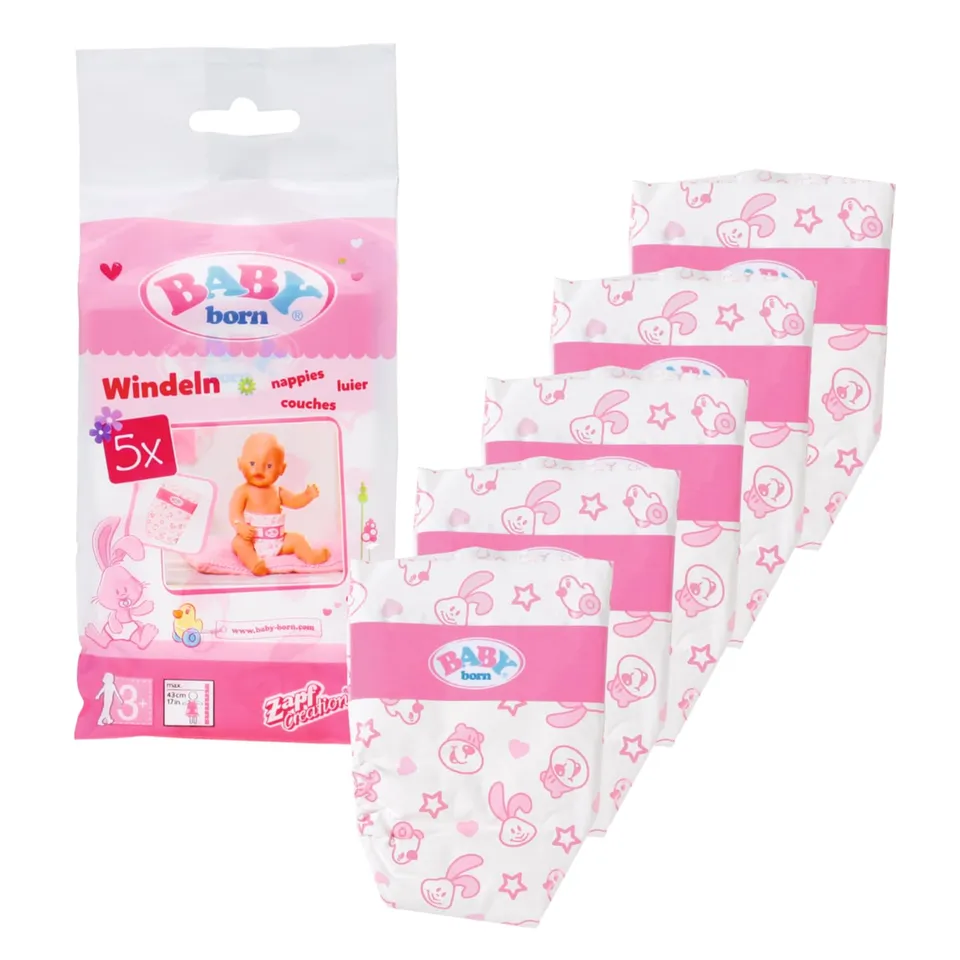 baby-born-826508-puppenwindeln-5er-pack-wei-f-r-43-cm-puppen image 1