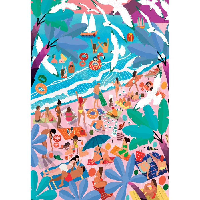 clementoni-sunday-at-the-beach-puzzle-1000-teile-k-nstlerische-illustration image 2