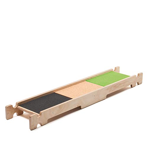 erzi-46396-balancierbrett-s-materialmix-holz-115-cm-mit-kork-und-teppich image 3