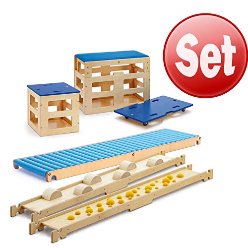 erzi-46390-balancierparcours-sportbox-aus-holz-set-f-r-sport-und-therapie image 2