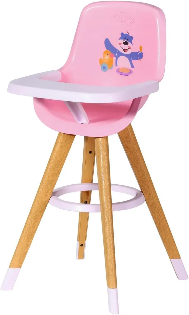 baby-born-puppen-hochstuhl-holzoptik-f-r-36-cm-und-43-cm-puppen-25x25x50-cm image 1