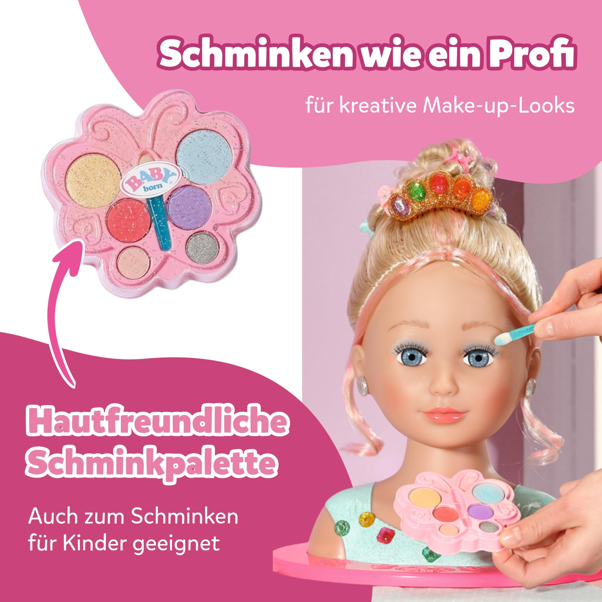 baby-born-stylingkopf-prinzessin-frisierkopf-mit-schminkpalette image 4