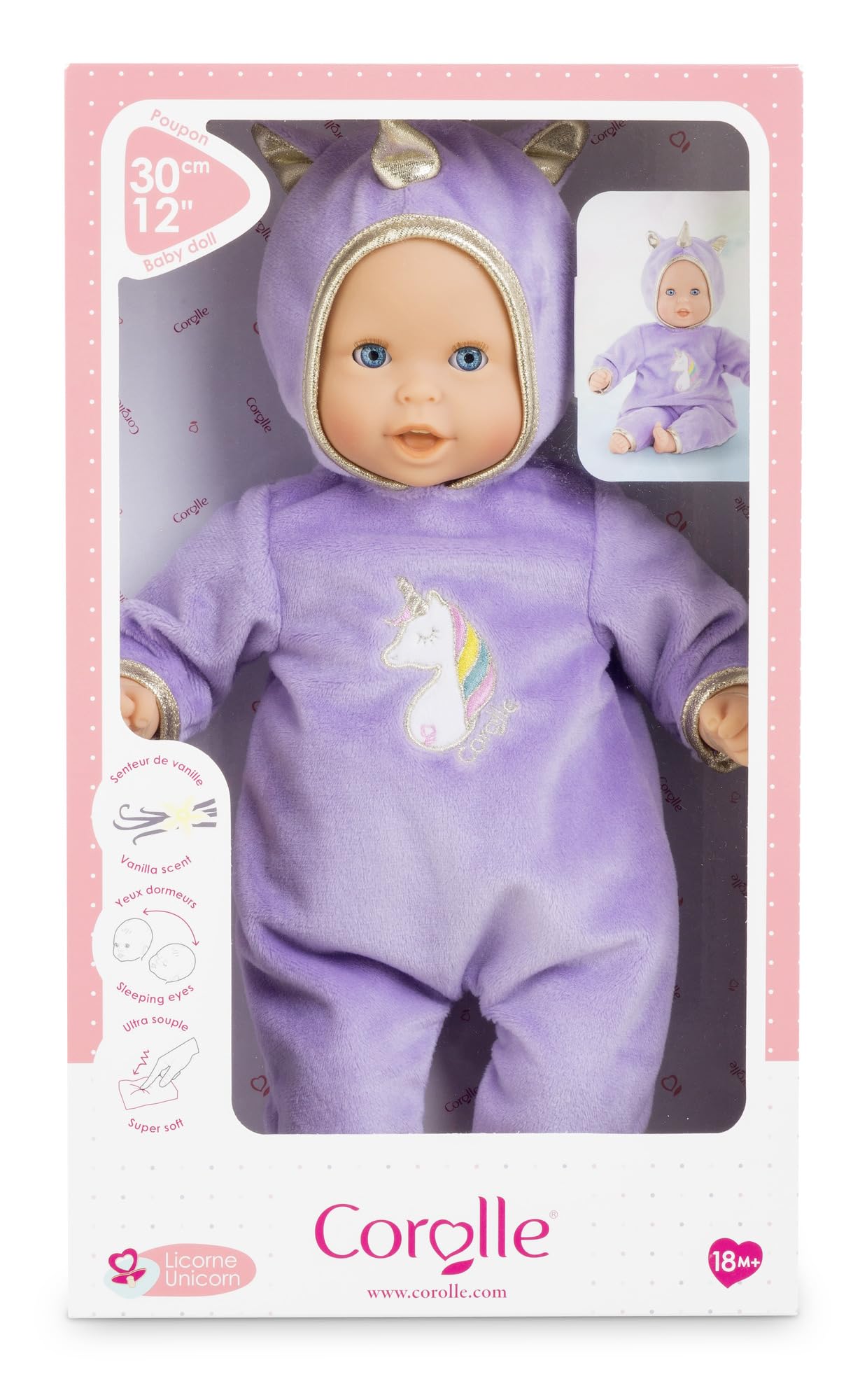 corolle-9000100490-mon-premier-poupon-calin-30-cm-weichk-rperpuppe-einhorn-mit-v image 4