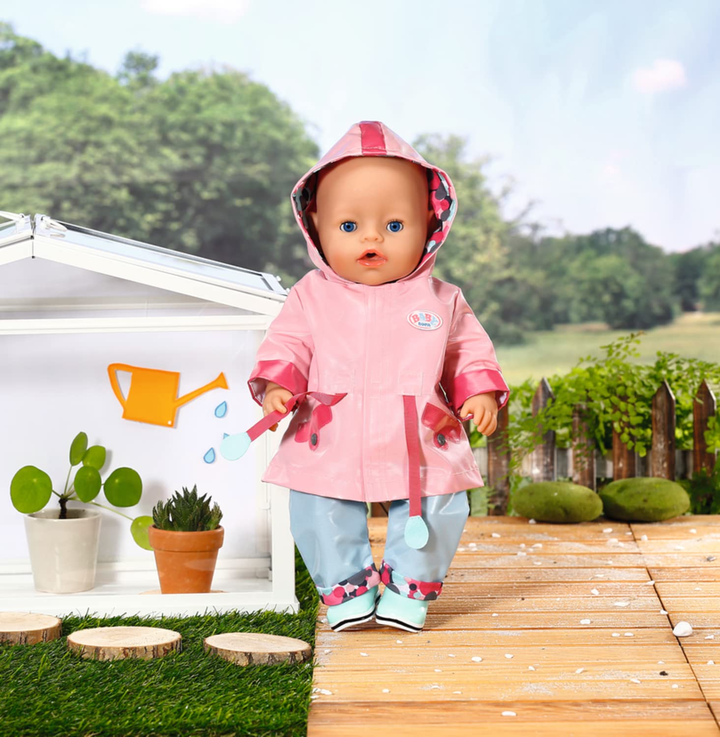 baby-born-deluxe-regen-set-43-cm-regenjacke-matschhose-gummistiefel image 3