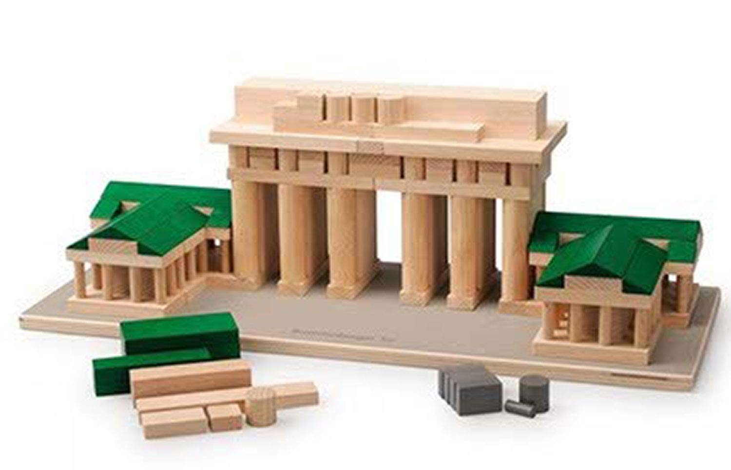 erzi-architect-brandenburger-tor-holzbaustein-set-184-teile-mit-bauanleitung image 2