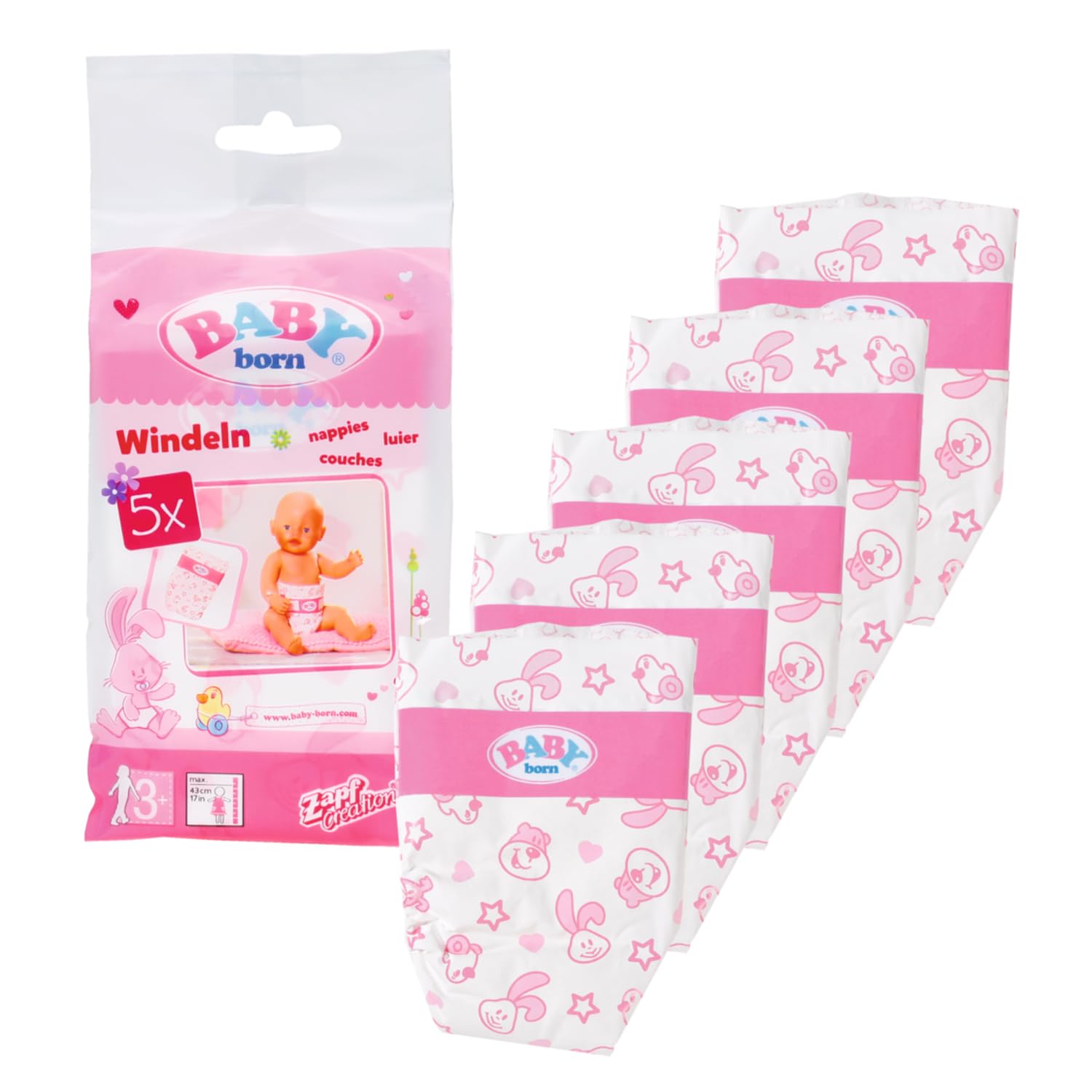 baby-born-826508-puppenwindeln-5er-pack-wei-f-r-43-cm-puppen image 1