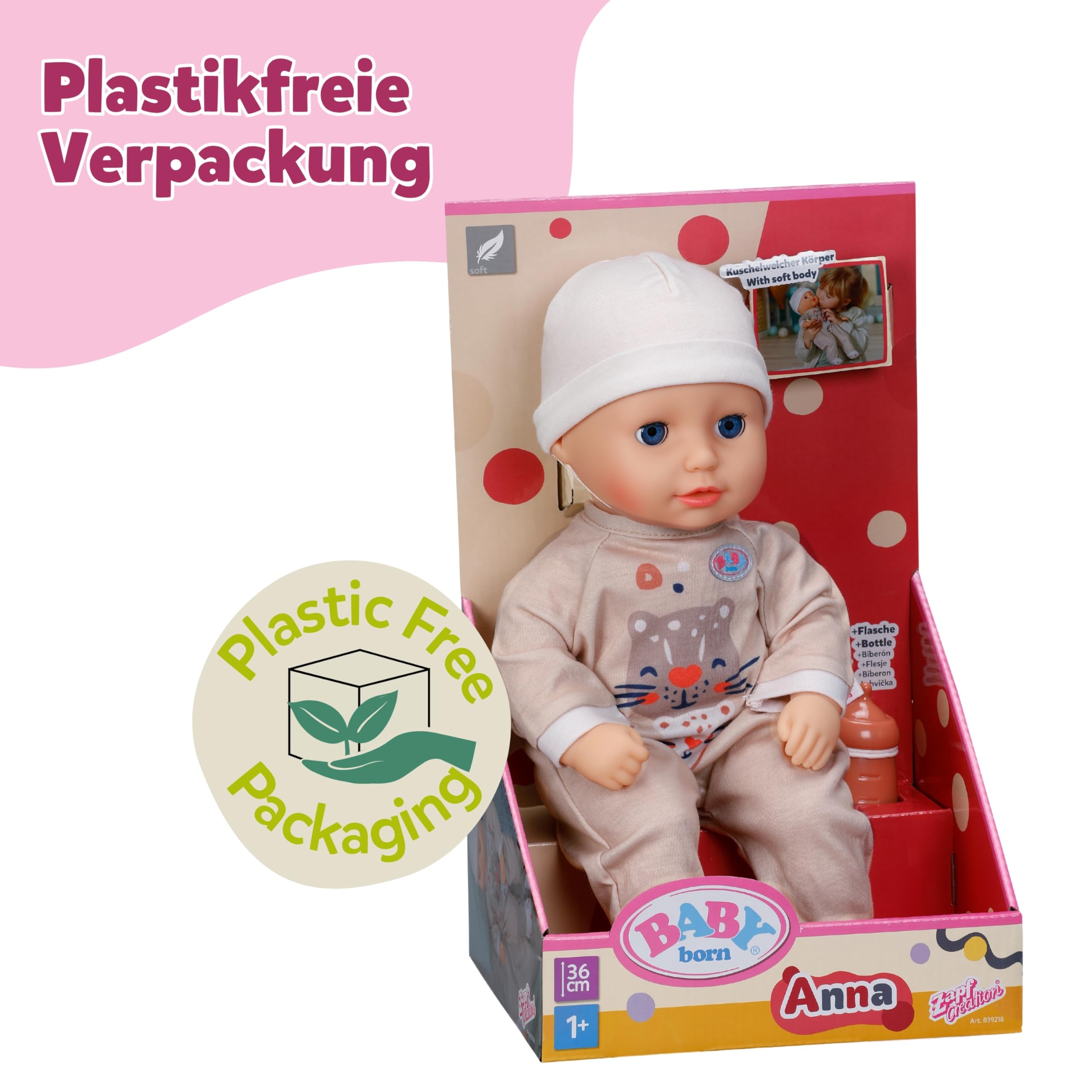 baby-born-anna-36-cm-babypuppe-mit-stoffk-rper-schlafaugen-und-fl-schchen image 6