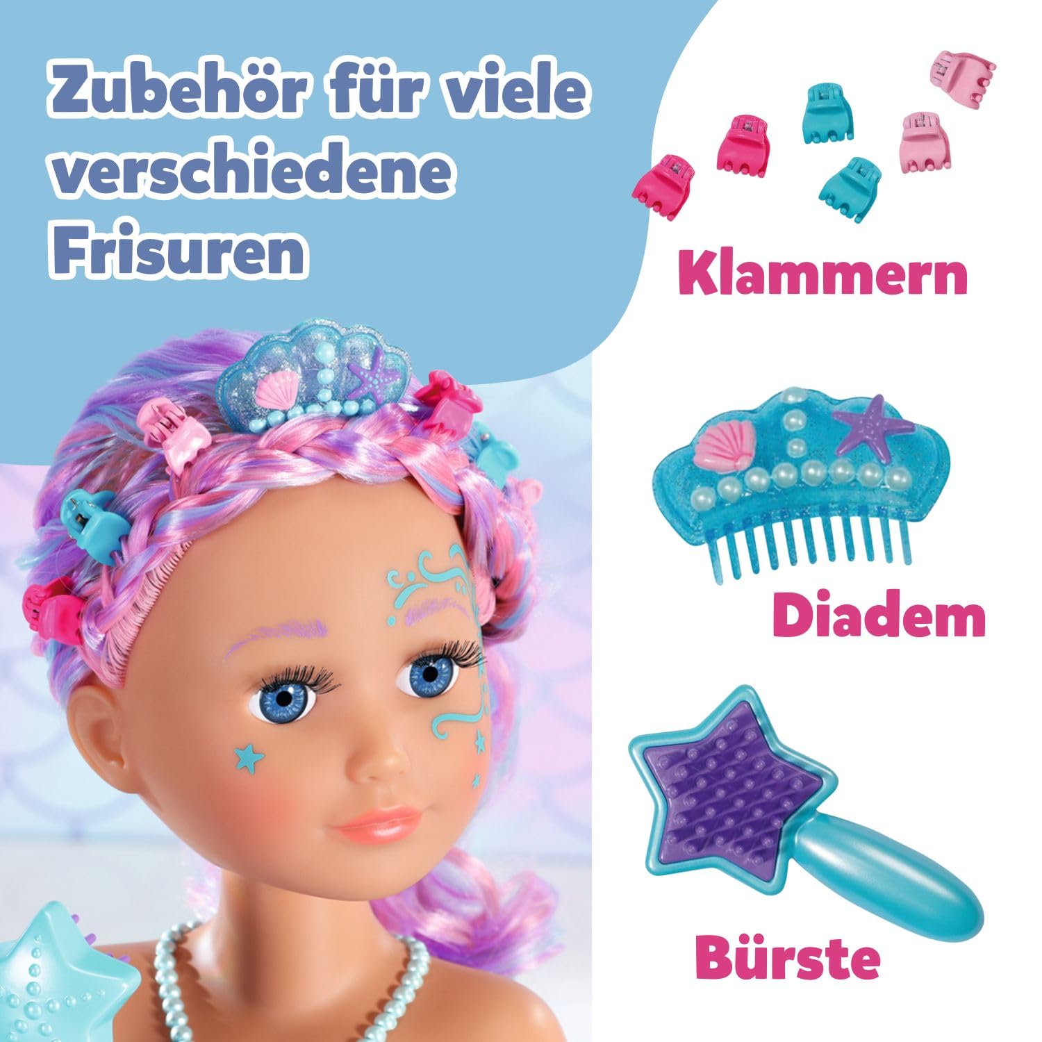 baby-born-stylingkopf-meerjungfrau-schmink-und-frisierkopf image 8