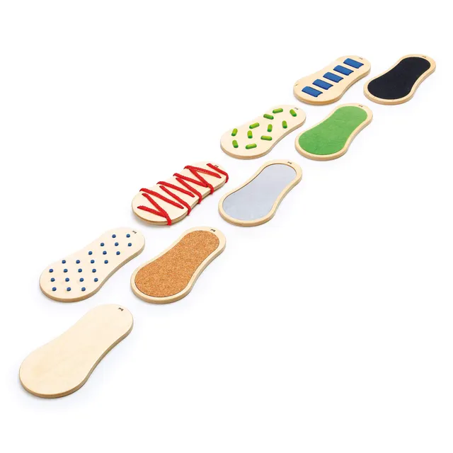 erzi-44434-sensopfad-xl-sensorik-pfad-aus-holz-9-teilig image 1