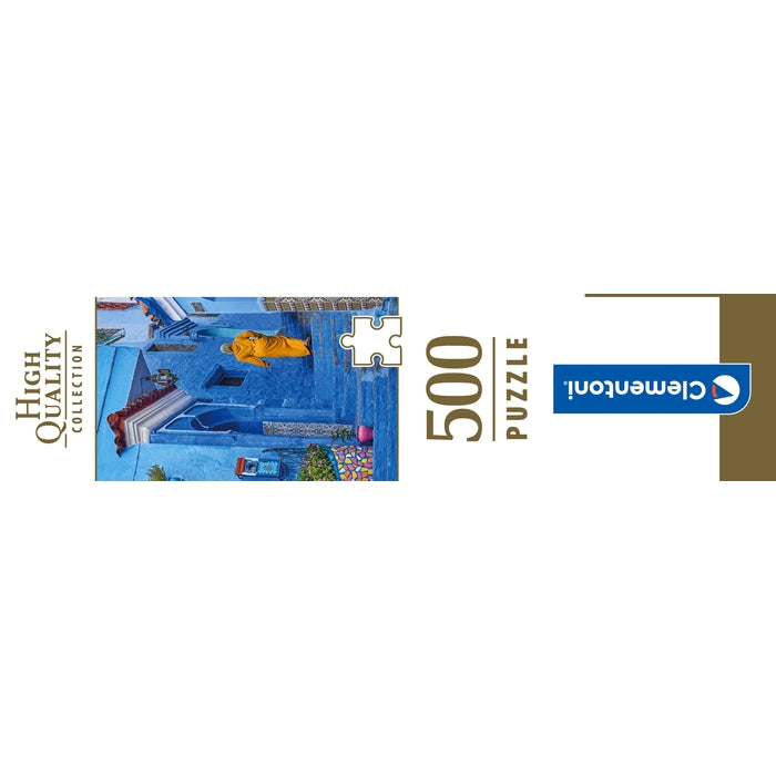 clementoni-blue-street-of-chefchaouen-puzzle-500-teile-49-x-36-cm image 7