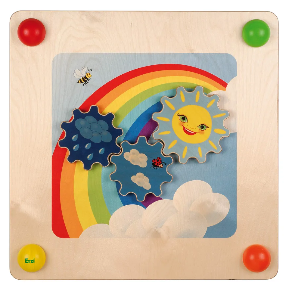 erzi-51142-babypfad-regenbogen-aus-holz-p-dagogisches-wandelement image 1