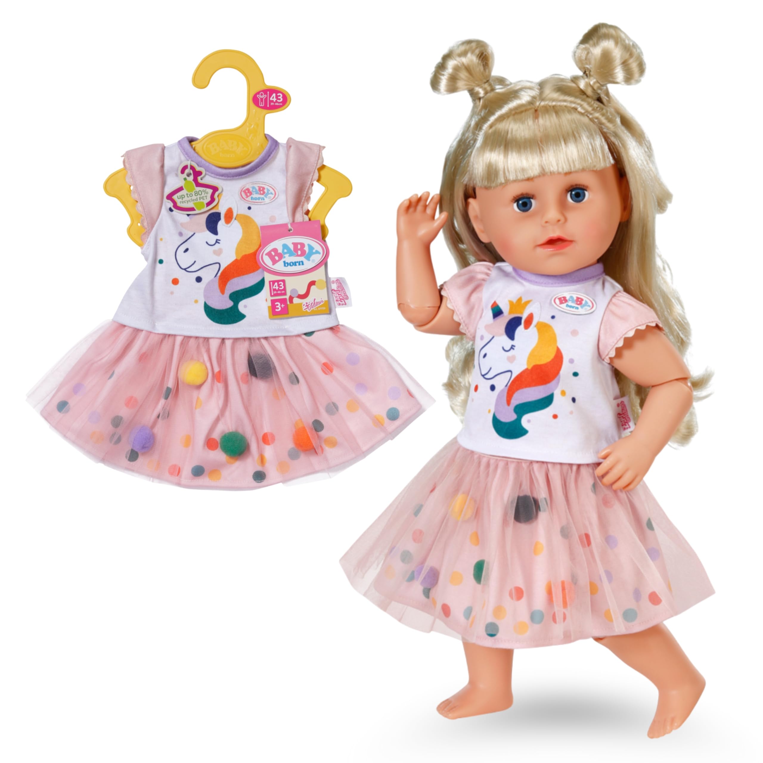 baby-born-einhorn-tutu-2-teilig-f-r-43-cm-puppen-mit-t-llrock image 1